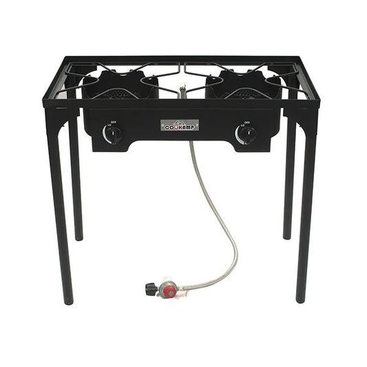 Double Burner Camping Gas Stove with Legs