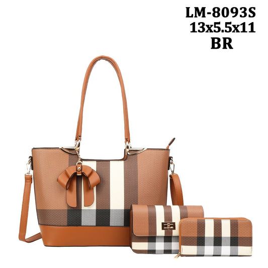 HOT SELLING DESIGNER BAG - 3PC SEETS PLATE BAG - BROWN